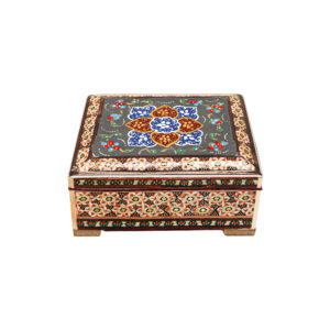 Wooden Jewelry Box Persian Handcrafted Khatamkari Flowers