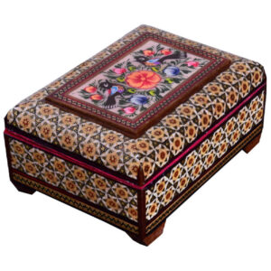 Wooden Jewelry Box Handcrafted Persian Khatamkari Feryal