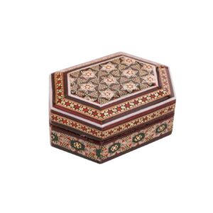 Wooden Jewelry Box Handcrafted Persian Khatamkari Naghsh