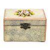 Handcrafted Wooden Jewelry Box with Decorative Flowers