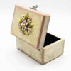 Handcrafted Wooden Jewelry Box with Decorative Flowers