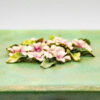 Handcrafted Wooden Jewelry Box with Decorative Pink Flowers