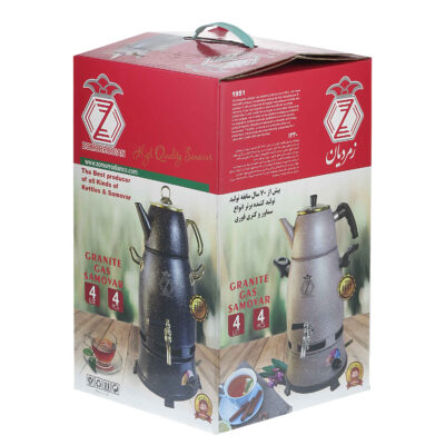 Gas Samovar Tea Maker with Teapot Model Zomorodian 4-Liter