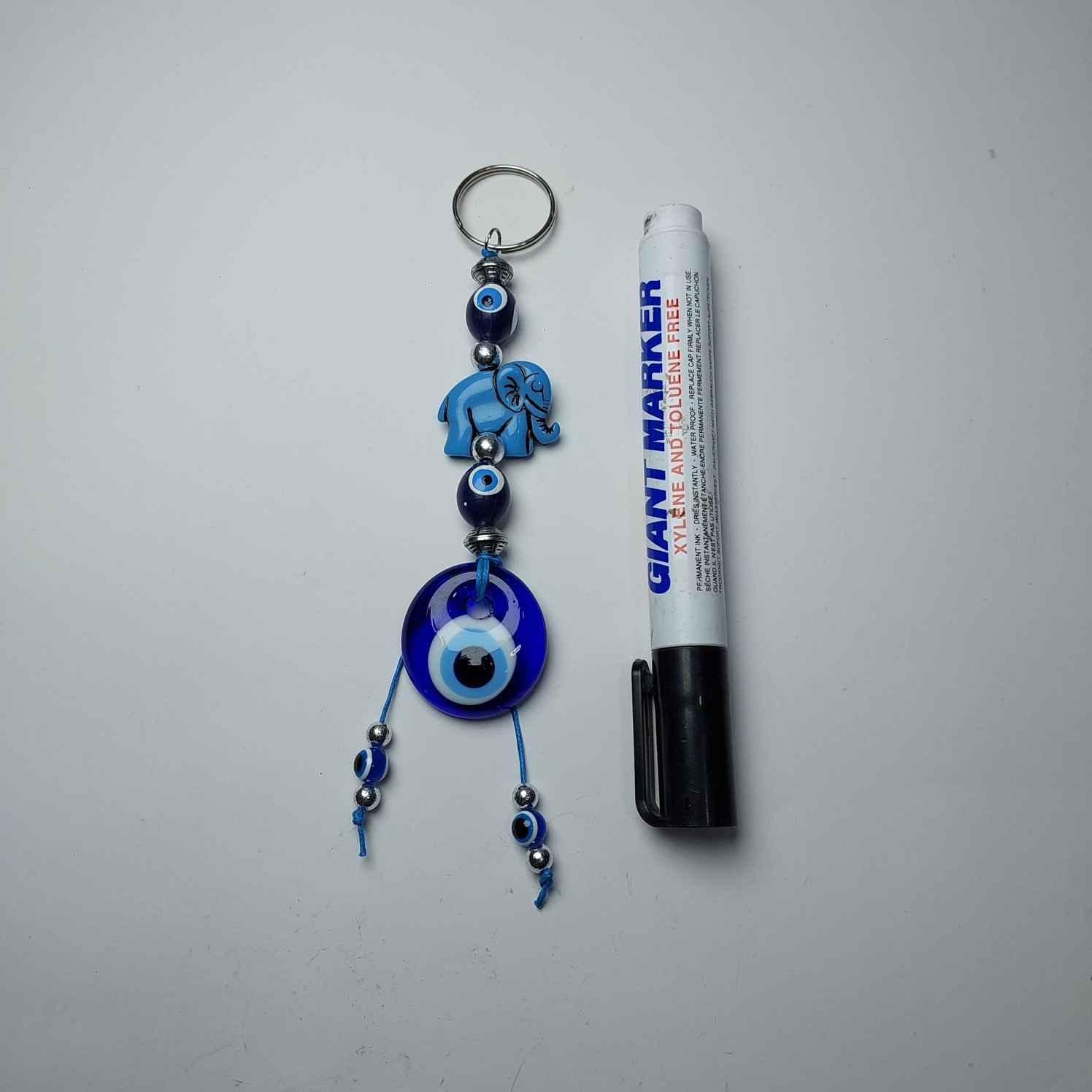 Blue Evil Eye Keychain – Elephant Model