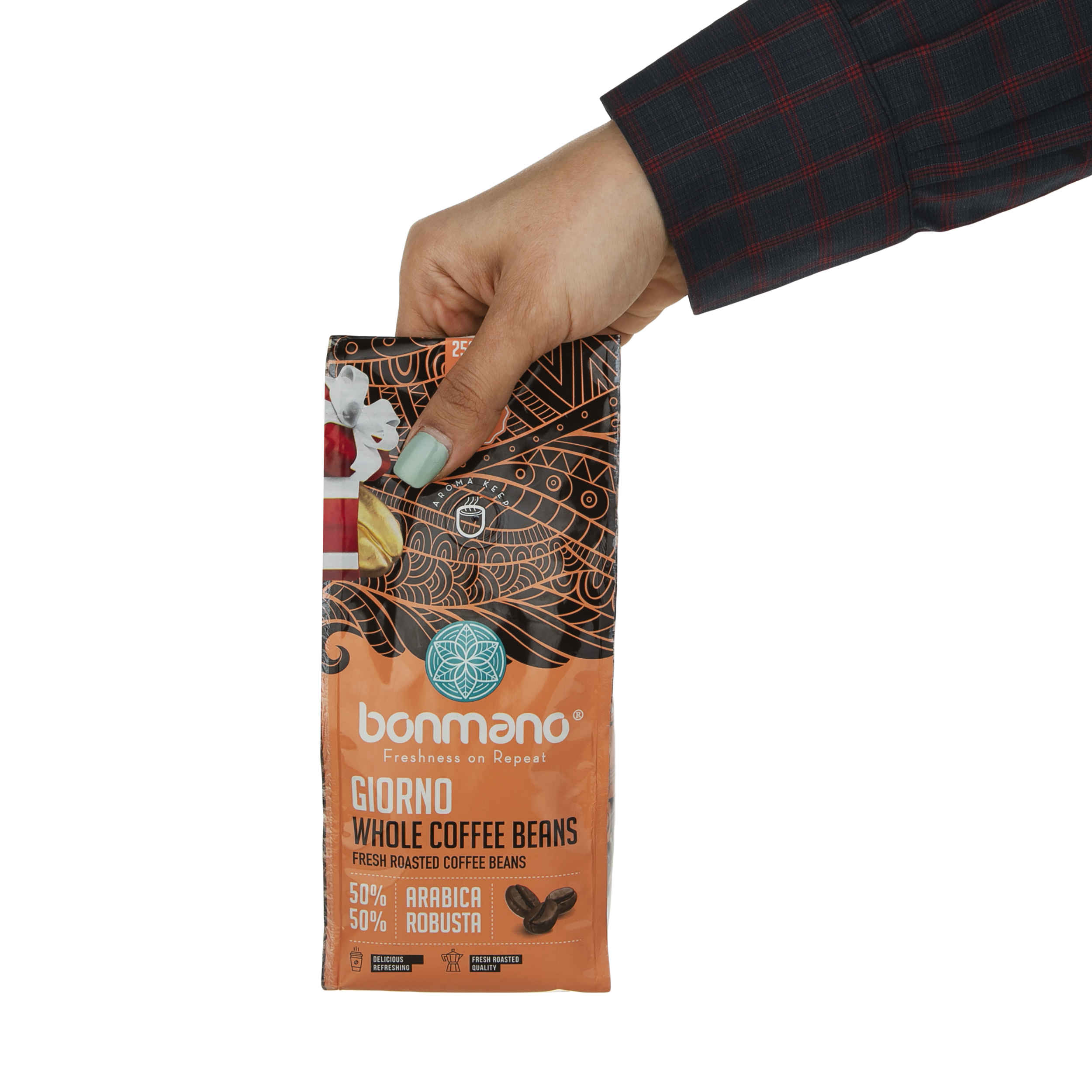 Bonmano Fresh Roasted Whole Coffee Beans Model Giorno 250 gr