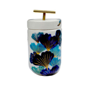 Ceramic Canister Jar Handcrafted to Enhance Kitchen ‌Blue Flower