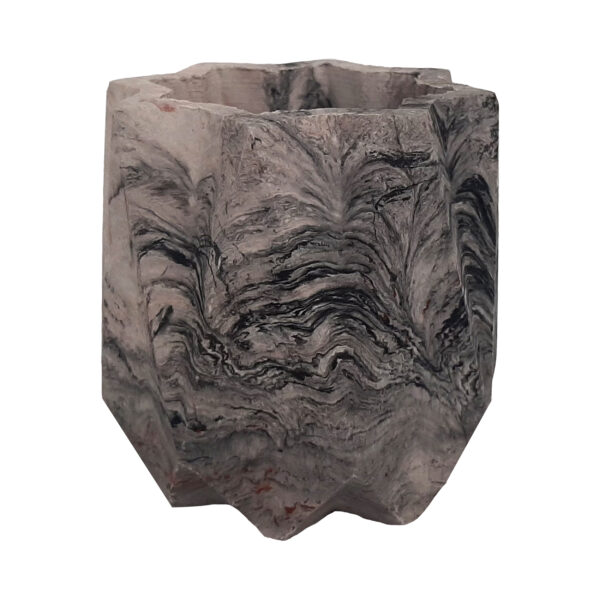 Star Shine – Concrete Pen Holder with Marble Design Accents