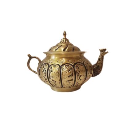 Persian Brass Samovar Decorative Charcoal Tea Maker Flower Motifs 6-Liter