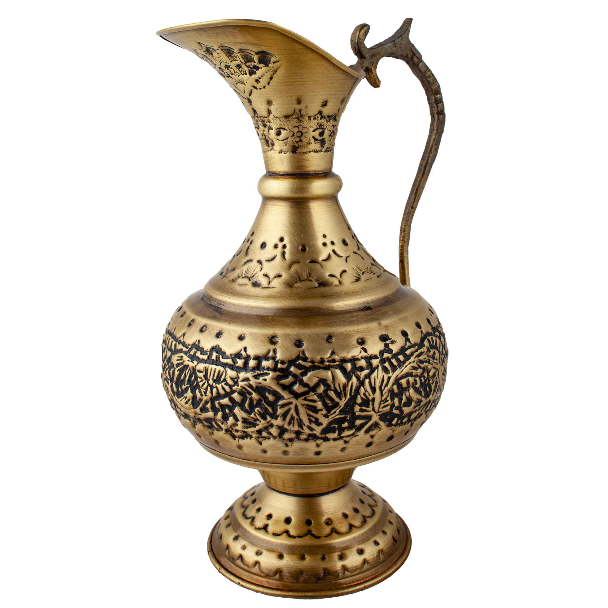 Persian Brass Samovar Decorative Charcoal Tea Maker with Floral Motifs