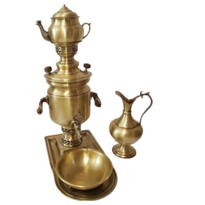 Persian Brass Samovar Decorative Coal Tea Maker 3-Liter