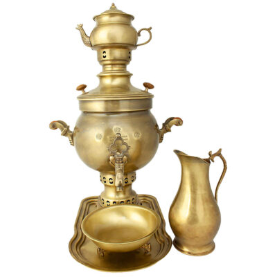 Persian Brass Samovar Decorative Coal Tea Maker 4.5-Liter