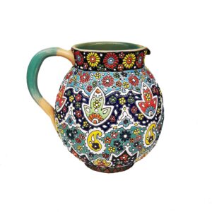 Decorative Enameling Minakari Pottery Pitcher Nahal