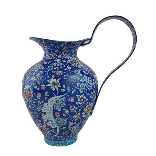 Decorative Pitcher Handcrafted With Persian Minakari Enamel Ravis