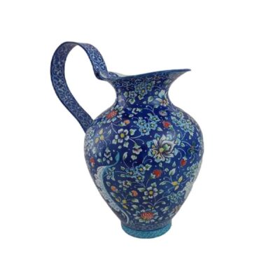 Decorative Pitcher Handcrafted With Persian Minakari Enamel Ravis