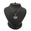 Silver Necklace with Evil Eye Theme Crown