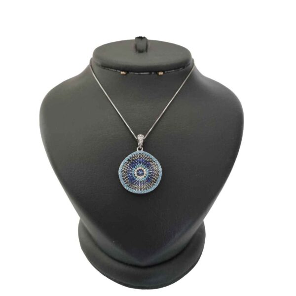 Silver Necklace with Evil Eye Theme Nahal