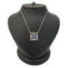 Silver Necklace with Evil Eye Theme Square