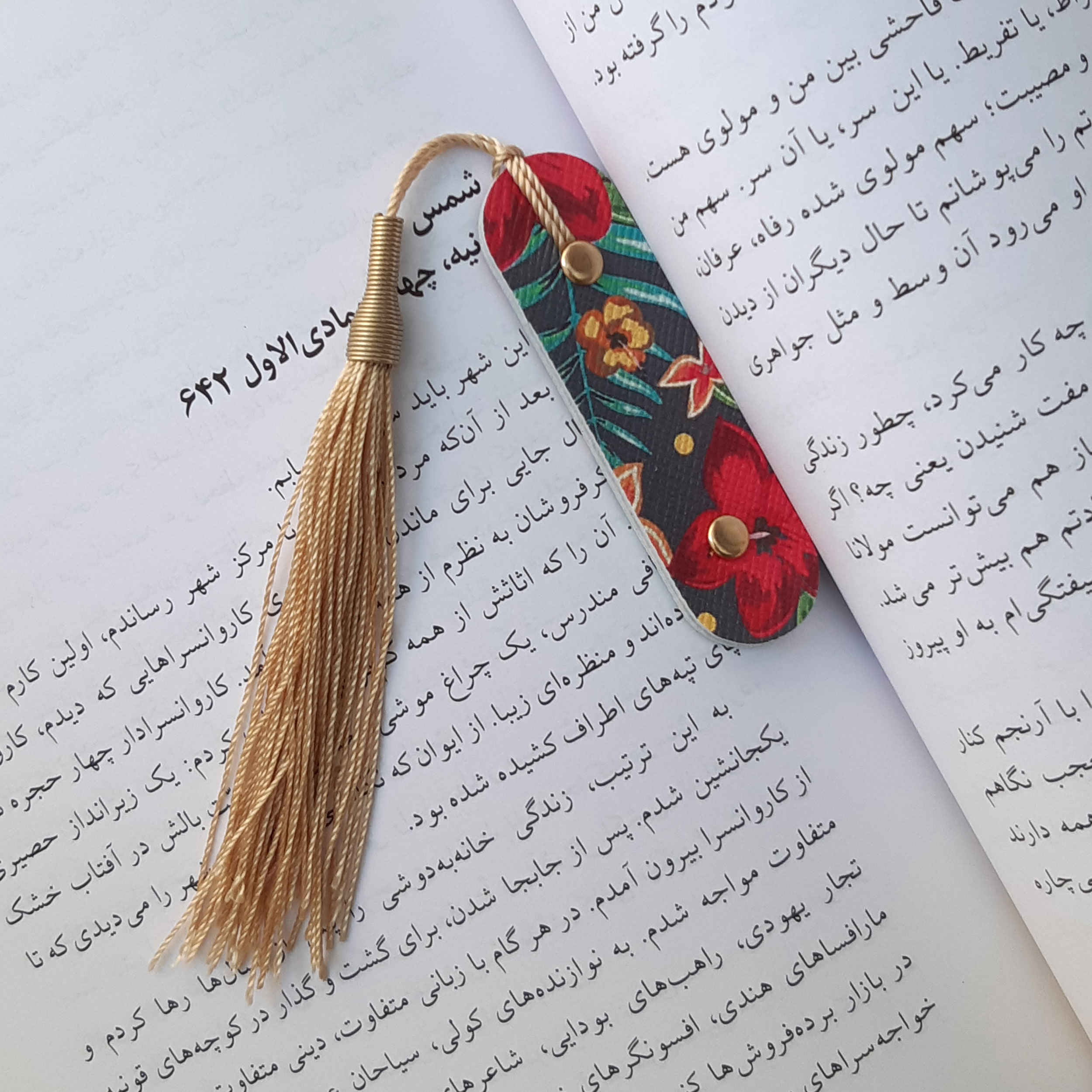 Floral Leather Bookmark Model Tima