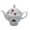 Porcelain Serving Teapot in White with Floral Motif Aran