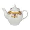 Porcelain Serving Teapot in White with Flower Design Barana