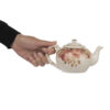 Porcelain Serving Teapot in White with Floral Motif Limera