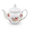 Porcelain Serving Teapot in White with Floral Motif Resmont