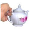 Porcelain Serving Teapot in White with Floral Motif Rosaline