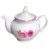 Porcelain Serving Teapot in White with Floral Motif Rosaline