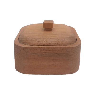 Handcrafted Wooden Sugar Bowl with Lid – Rustic Style Liana