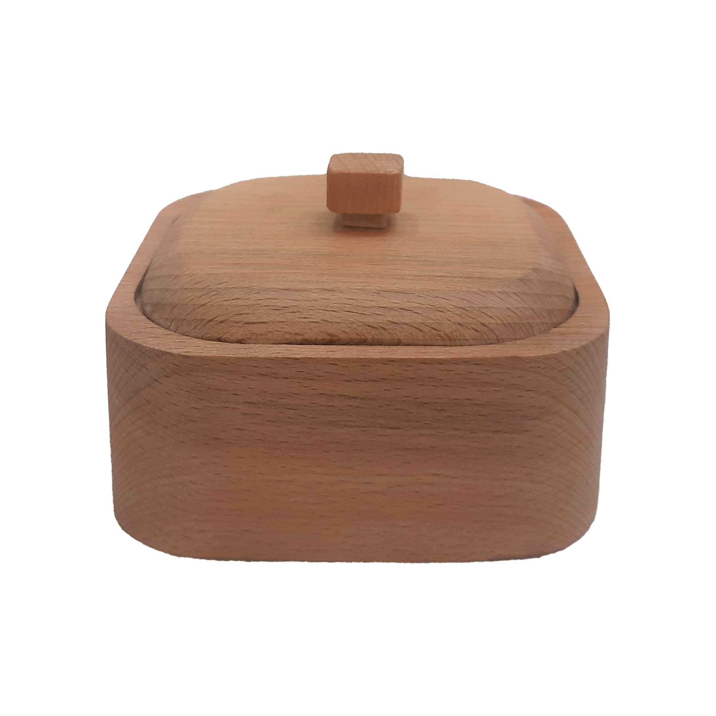 Handcrafted Wooden Sugar Bowl with Lid - Rustic Style Liana