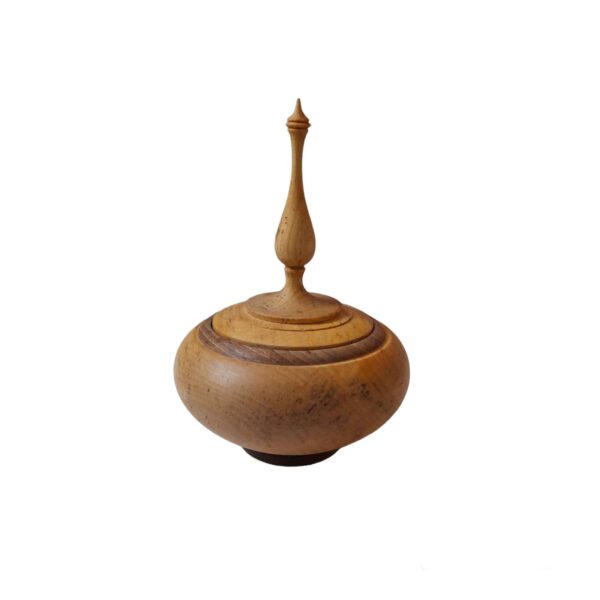 Handcrafted Wooden Sugar Bowl with Lid - Rustic Style Afra