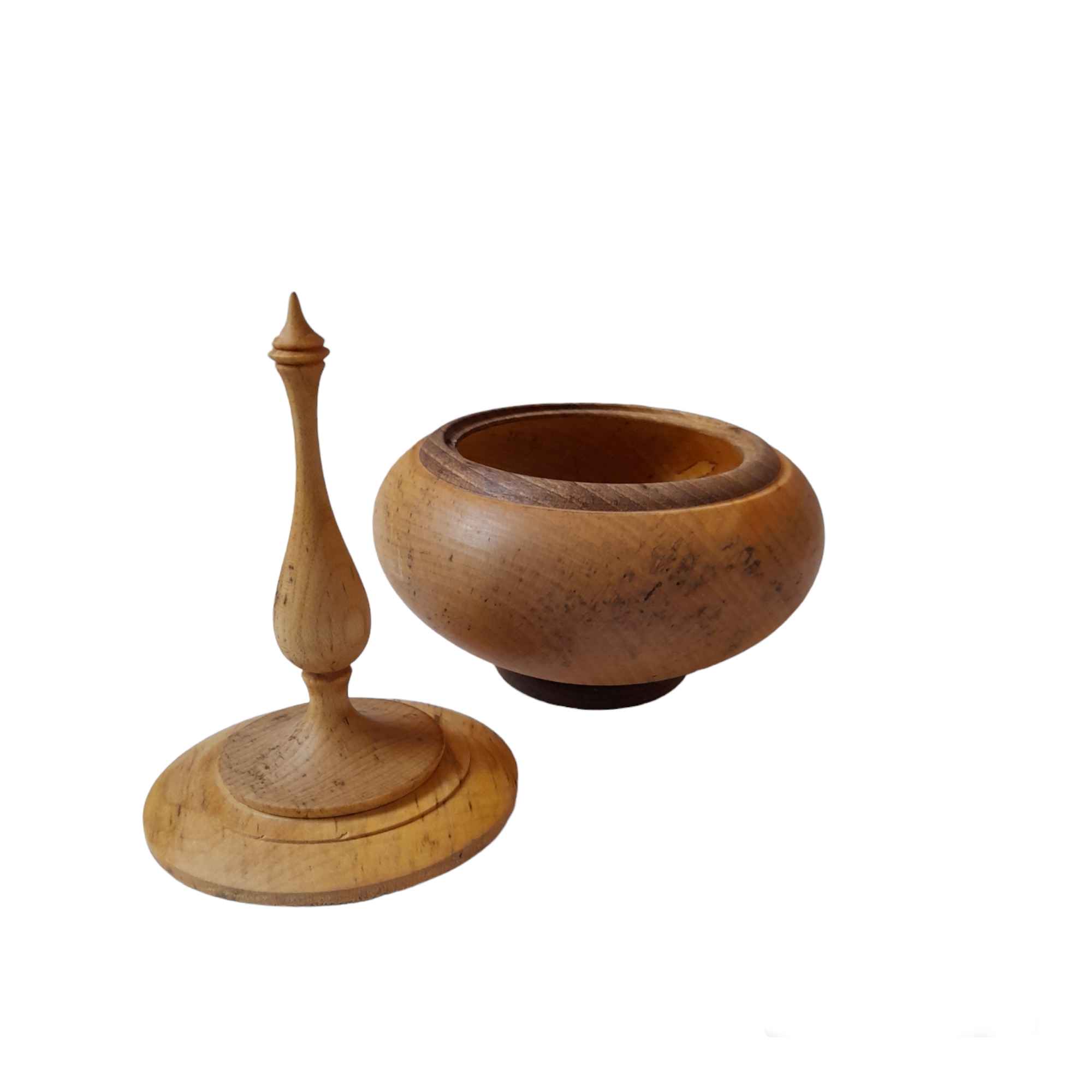 Handcrafted Wooden Sugar Bowl with Lid – Rustic Style Afra