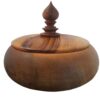 Handcrafted Wooden Sugar Bowl with Lid - Rustic Style Bahar