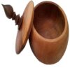 Handcrafted Wooden Sugar Bowl with Lid - Rustic Style Bahar