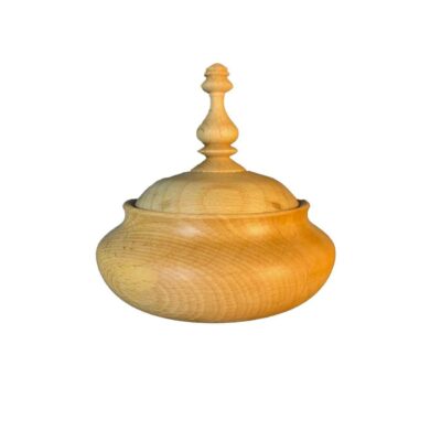 Handcrafted Wooden Sugar Bowl with Lid – Rustic Style Bayan