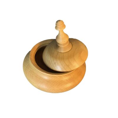 Handcrafted Wooden Sugar Bowl with Lid – Rustic Style Bayan