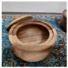 Handcrafted Wooden Sugar Bowl with Lid - Rustic Style Elahe