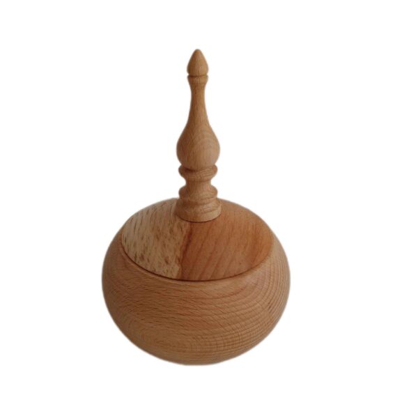 Handcrafted Wooden Sugar Bowl with Lid - Rustic Style Khomrei
