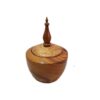 Handcrafted Wooden Sugar Bowl with Lid - Rustic Style Raha