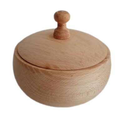 Handcrafted Wooden Sugar Bowl with Lid – Rustic Style Rush