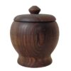 Handcrafted Wooden Sugar Bowl with Lid - Rustic Style Saye