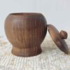 Handcrafted Wooden Sugar Bowl with Lid - Rustic Style Saye