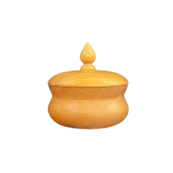 Handcrafted Wooden Sugar Bowl with Lid - Rustic Style Vania