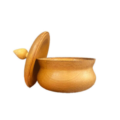 Handcrafted Wooden Sugar Bowl with Lid – Rustic Style Vania