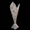 Decorative Persian Filigree Silver Coated Vase Trumpet Farnaz