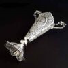 Decorative Persian Filigree Silver Coated Vase Trumpet Jami