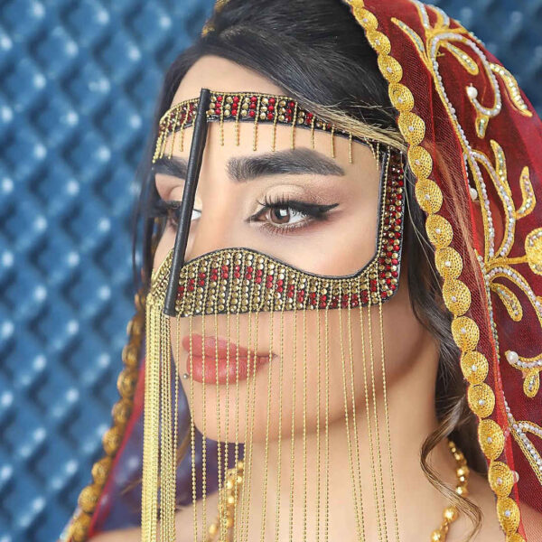 Handcrafted Rhinestone Battoulah Mask - Gulf Burqa Majlesi Model