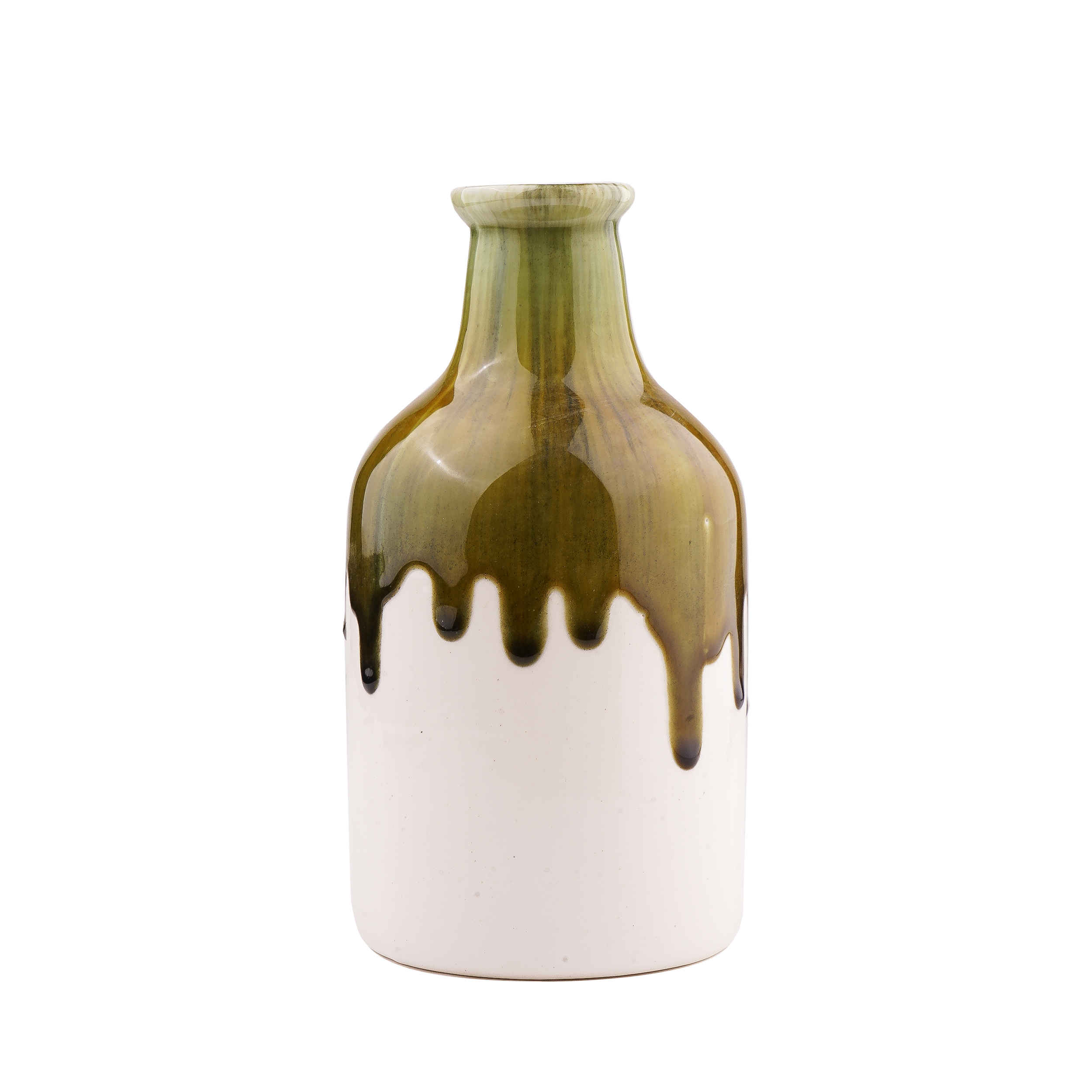 Handcrafted Decorative Pottery Vase with Drip Glaze Design Ahoora