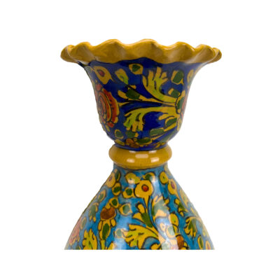 Handcrafted Decorative Pottery Vase Hand-Painted with Gol o Morgh Pattern