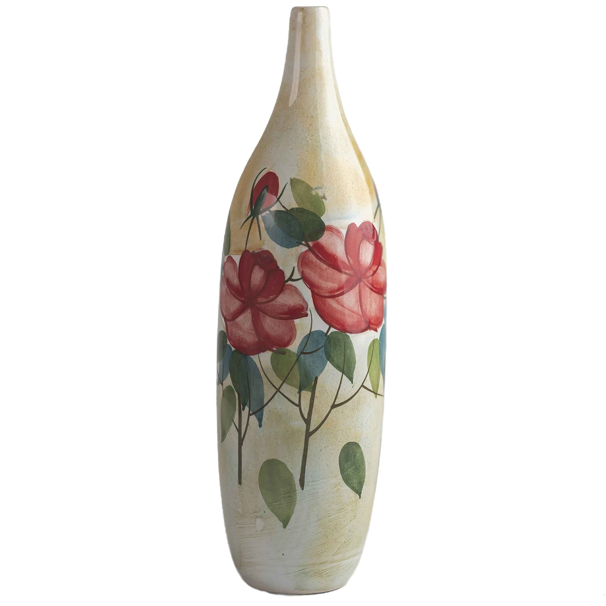 Handcrafted Decorative Persian Pottery Vase Hand-Painted with Floral Design